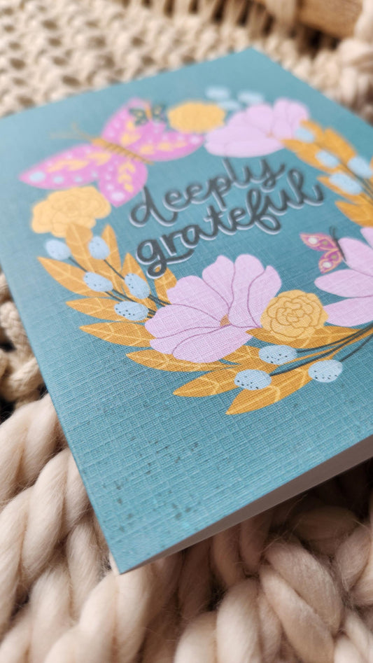 Deeply Grateful thank you card // Encouragement, Friendship Card // Faith-based greeting cards