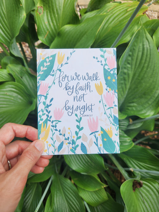 Walk by Faith | 2 Corinthians 5:7 Scripture Postcard | HOPE MAIL