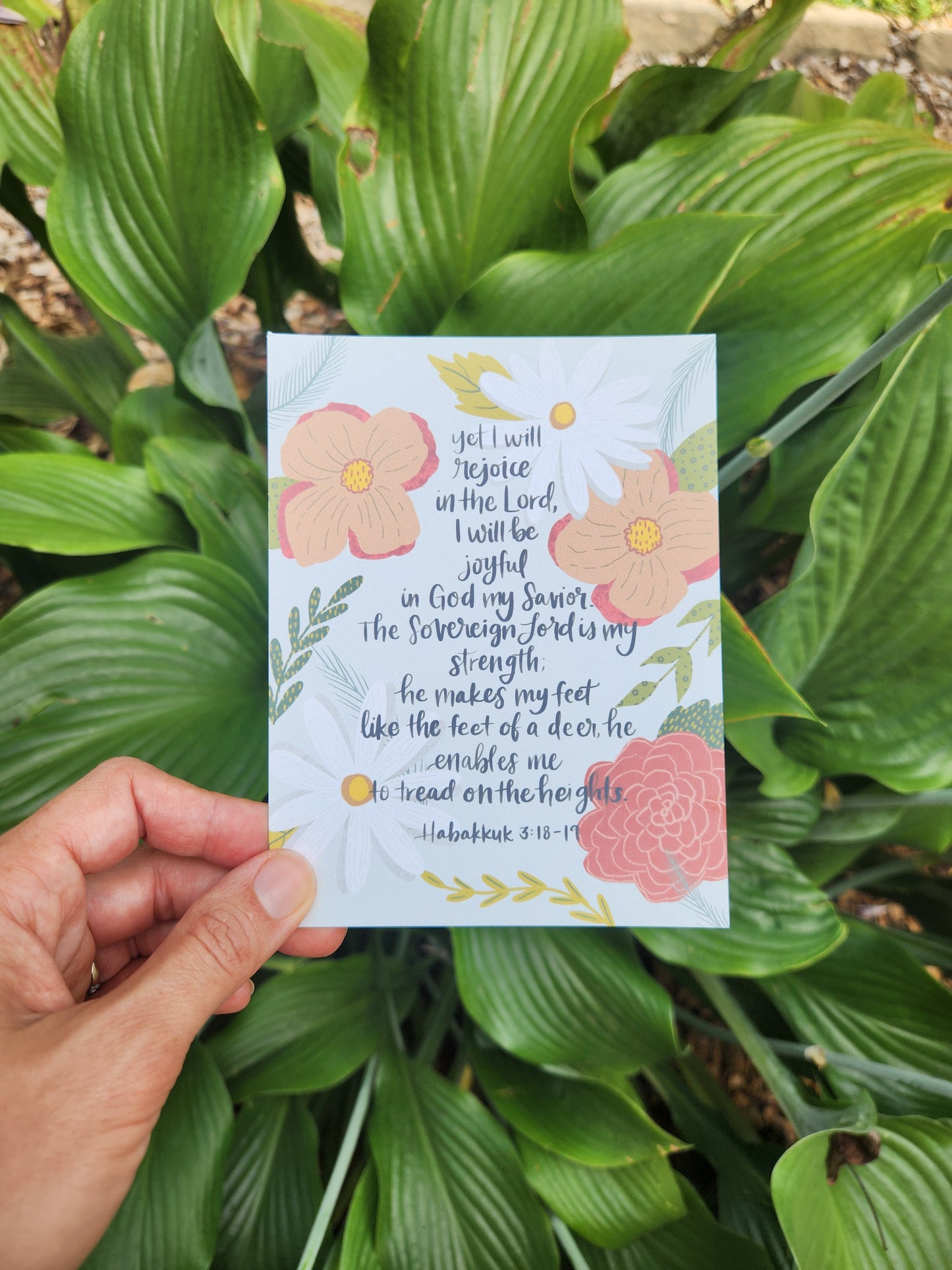 Yet I will Rejoice in the Lord | Habakkuk 3 Scripture Postcard | HOPE MAIL
