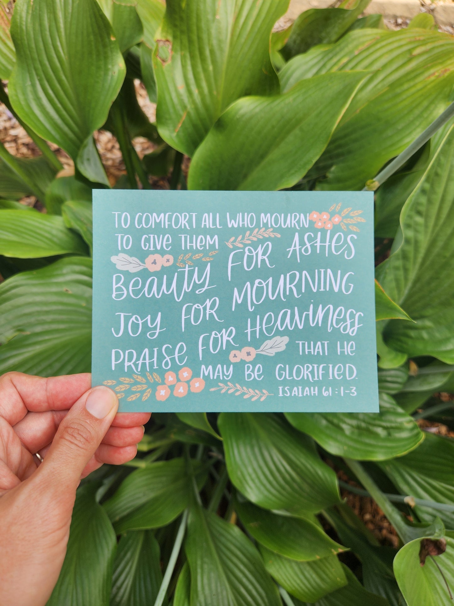 Beauty for Ashes | Isaiah 61 Scripture Postcard | HOPE MAIL
