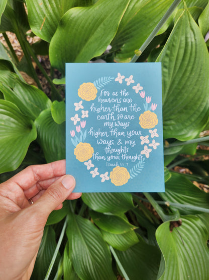As High As the Heavens | Isaiah 55:9 | Scripture Postcard | HOPE MAIL