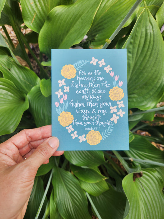 As High As the Heavens | Isaiah 55:9 | Scripture Postcard | HOPE MAIL