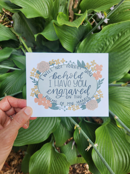 Engraved on the Palms of My Hand | Isaiah 49 Postcard | HOPE MAIL