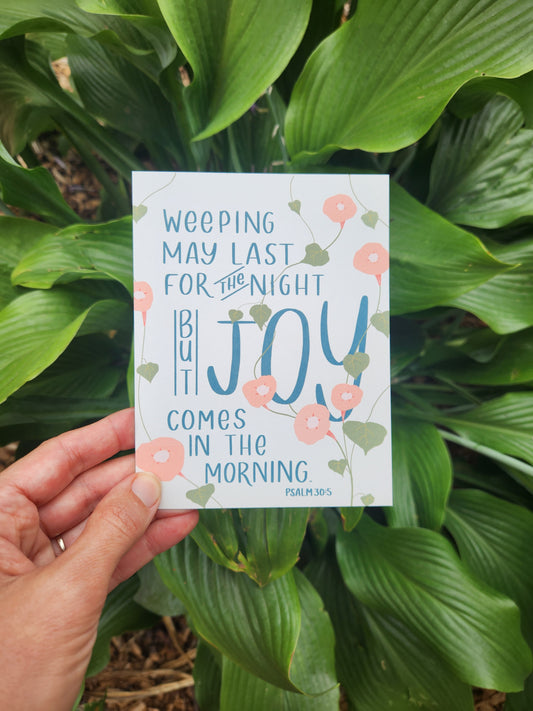 Joy Comes in the Morning | Psalm 30 Scripture Postcard | HOPE MAIL