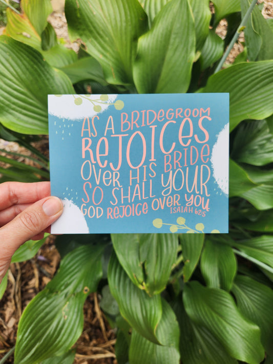 God Rejoices Over You | Isaiah 62 Scripture Postcard | HOPE MAIL