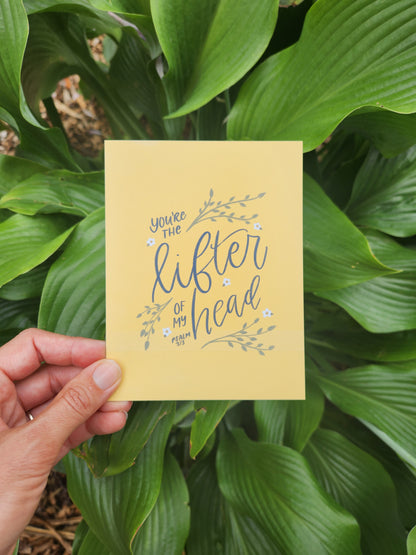 Lifter of my Head | Psalm 3:3 postcard | HOPE MAIL