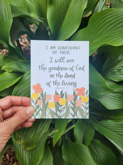 In the Land of the Living | Psalm 27:13 postcard | HOPE MAIL