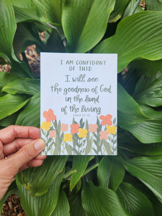 In the Land of the Living | Psalm 27:13 postcard | HOPE MAIL