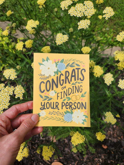 Congrats on Finding Your Person card | Engagement, Wedding shower Greeting Card for friend
