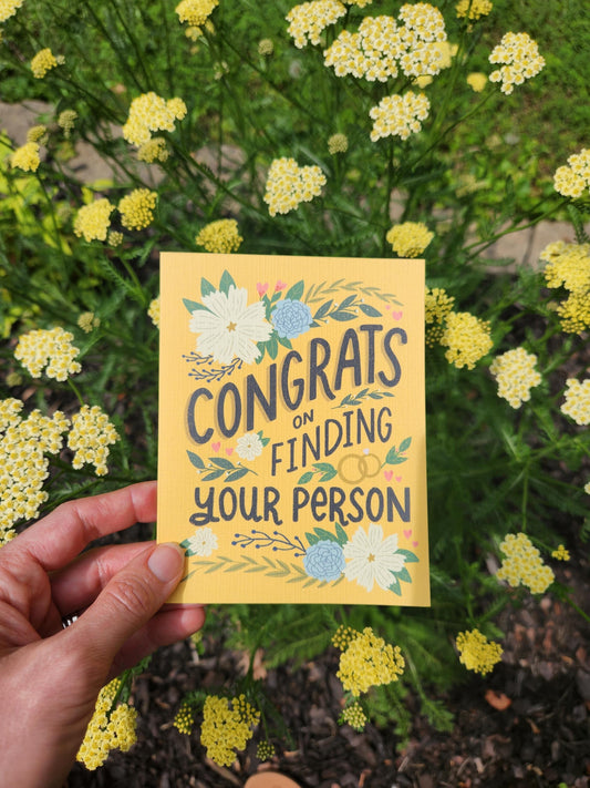 Congrats on Finding Your Person card | Engagement, Wedding shower Greeting Card for friend