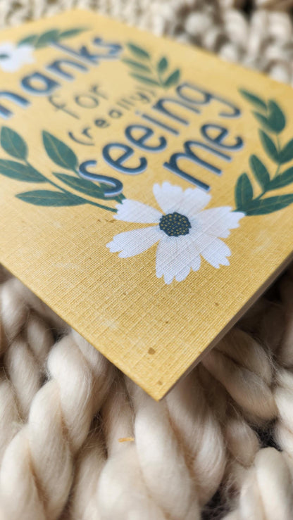 Thanks for Seeing Me card // Encouragement, Friendship Card // Faith-based greeting cards