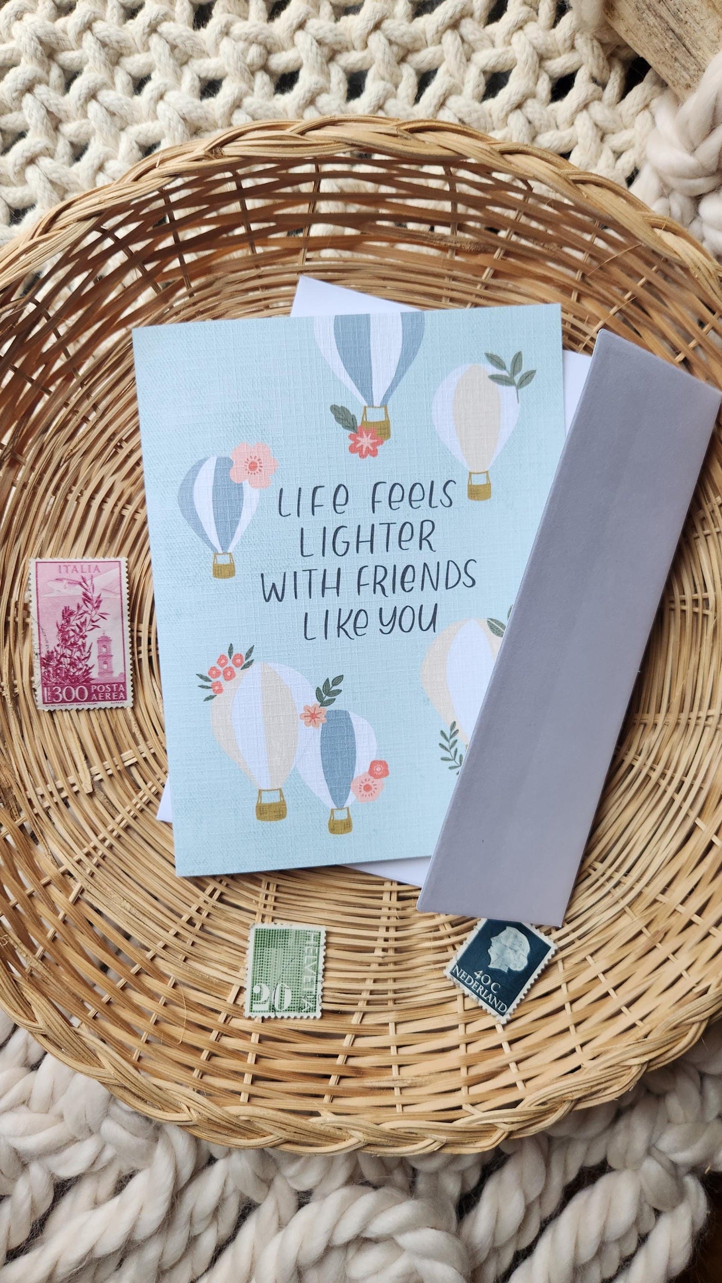 Life Feels Lighter with Friends like You card// Encouragement, Friendship, Anytime Card