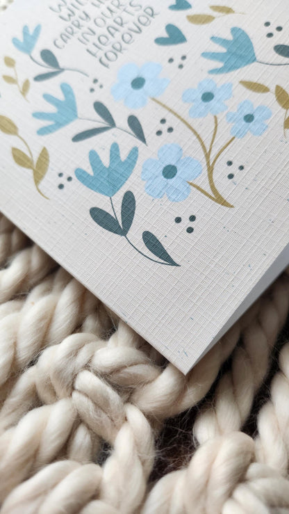 We Will Carry Her in our Hearts Forever sympathy card // Faith-based greeting cards