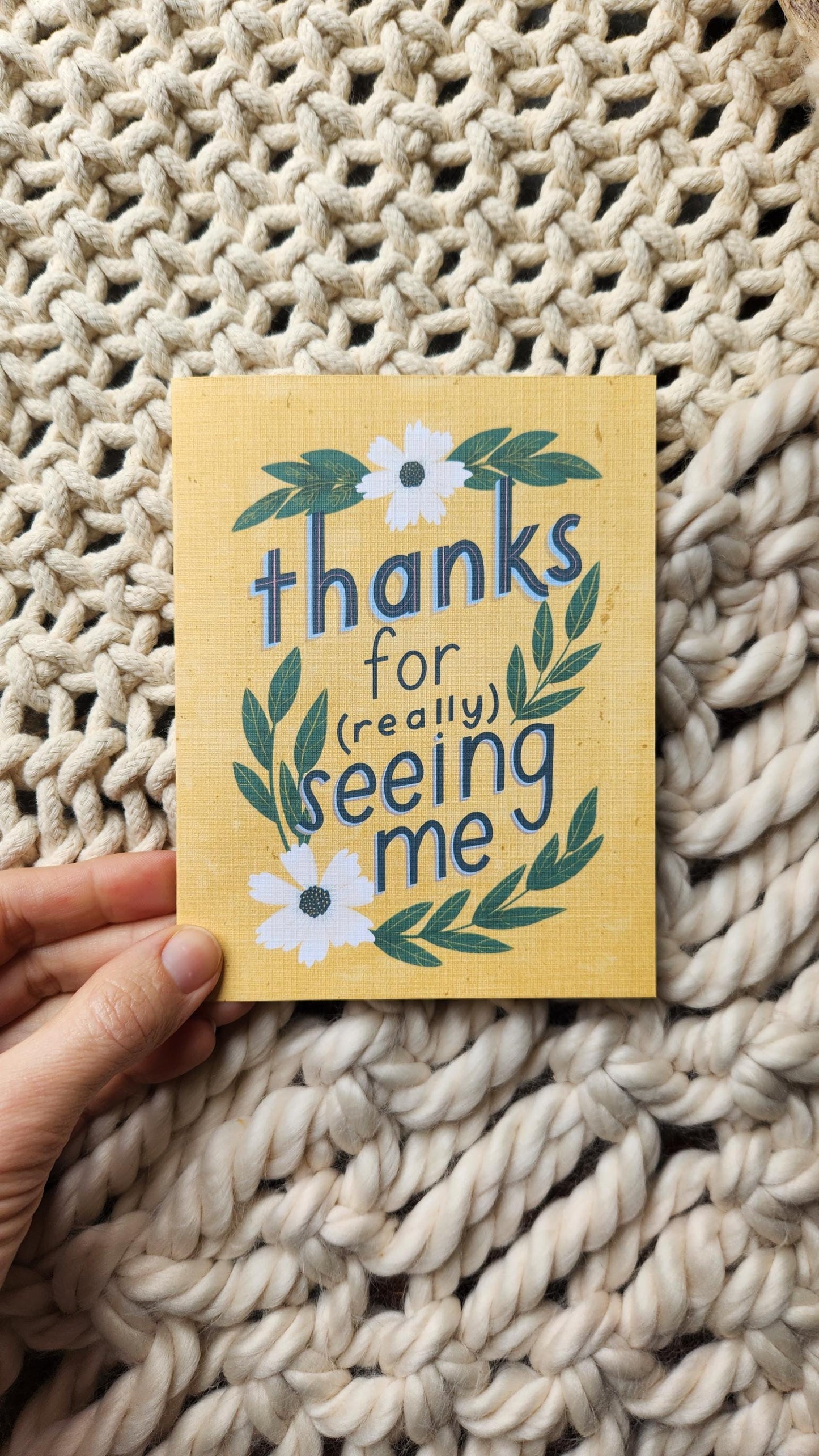 Thanks for Seeing Me card // Encouragement, Friendship Card // Faith-based greeting cards