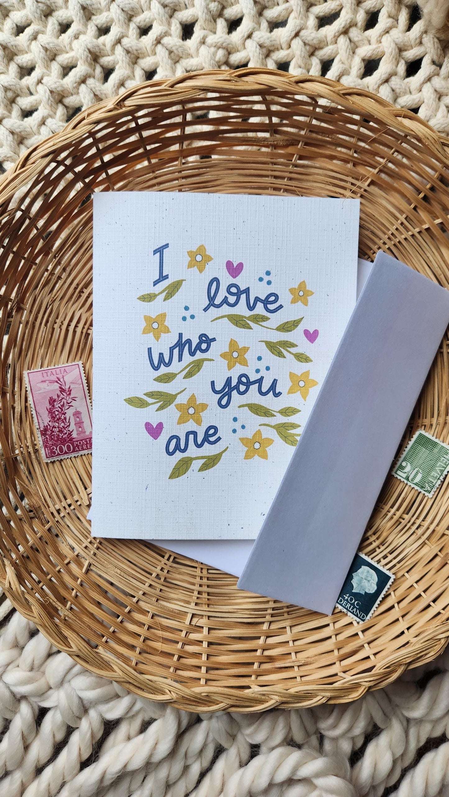 I love Who You are card // Encouragement, Friendship, Anytime Card // Christian Friendship card