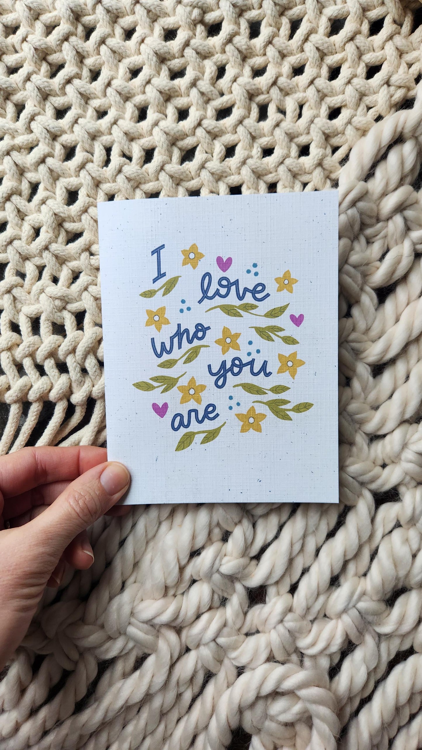I love Who You are card // Encouragement, Friendship, Anytime Card // Christian Friendship card