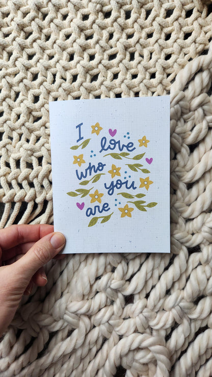 I love Who You are card // Encouragement, Friendship, Anytime Card // Christian Friendship card