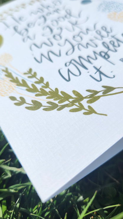 He Who Began a Good Work in You Will Complete It | Philippians 1:6 | Graduation Card | Bible Verse Greeting Card || Encouraging Card for Christian Friend
